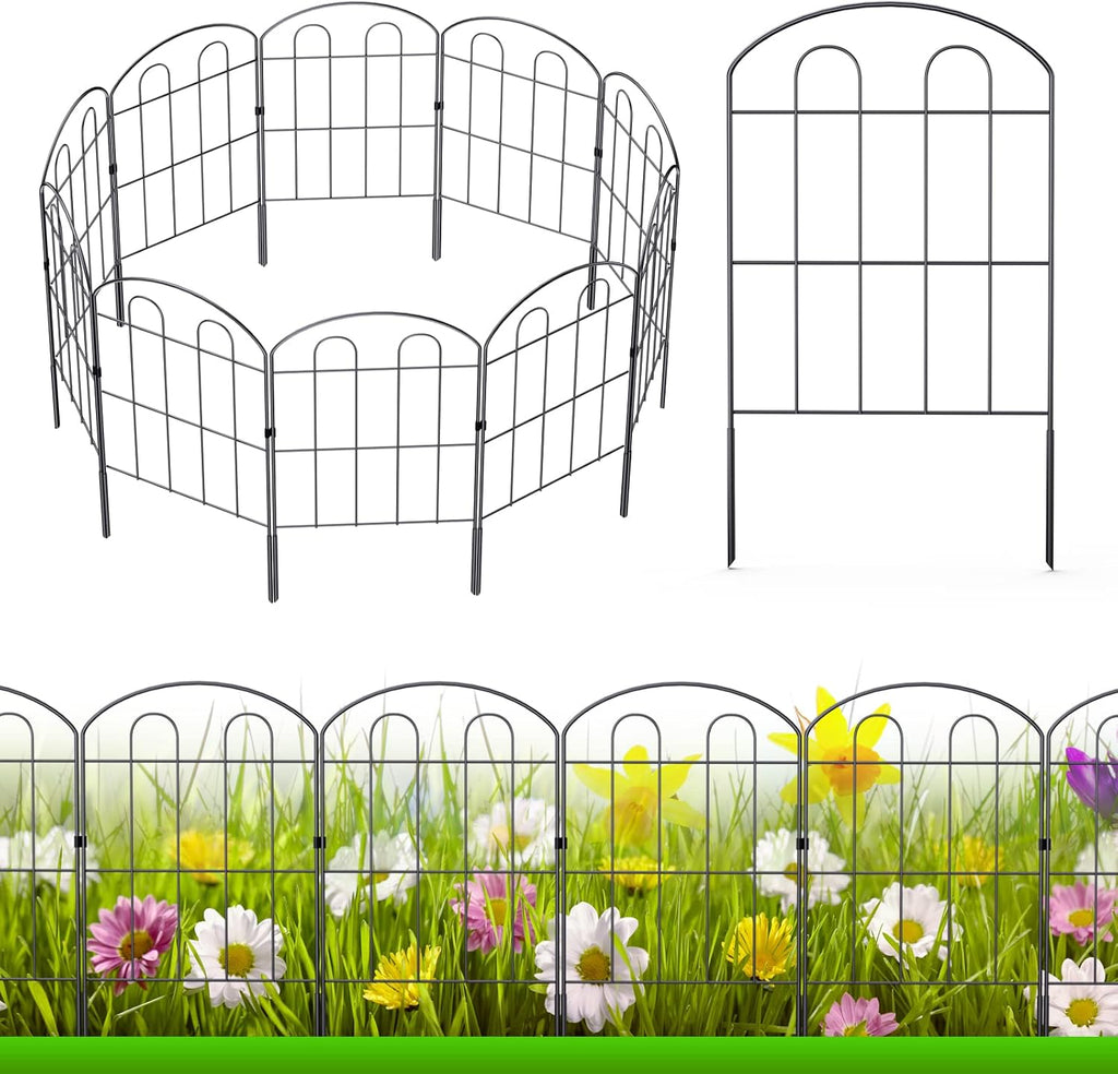 decorative garden fence 24in x 30ft, flower bed, main product view