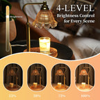 Flower Candle Warmer Lamp with Timer & 4-Level Dimmer, Adjustable Height | Flameless Electric Wax Warmer for Jar Candles, Includes 2 Bulbs, Brown, Home Decor Gift for Men & Women, Housewarming
