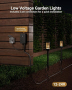 Sunco 6 Pack Low Voltage Garden Pathway Lights, LED Landscape Pathway Lighting, 1.5W, 50 LM, 3000K Warm White, Wet Rated, for Garden Pathway Walkway, Clear Glass Design with Connectors ETL
