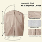 Miztli Hammock Chair with Hanging Chair Cover – Max 500 Lbs, Steel Spreader Bar with Anti-Slip Rings, Comfortable Indoor & Outdoor Hanging Chair – Includes Protective Waterproof Cover (57x45.5 in)