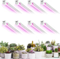 Grow Light for Plants, T8, 2FT, 24W, Full Spectrum, 8 Pack, Linkable | Indoor Grow Light with Reflector, 8x24W High PPFD, Full Spectrum Pink Light , Linkable, Aluminum for Seedlings & Succulents
