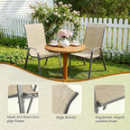 MAMIZO Patio Dining Chairs, Stackable All Weather Teslin Chair, Heavy Duty Outdoor Breathable Chairs Set, w/Armrests, Upgraded Chair FeetW/Strenthened Iron Spacers, 330 LBS (4, Brown)