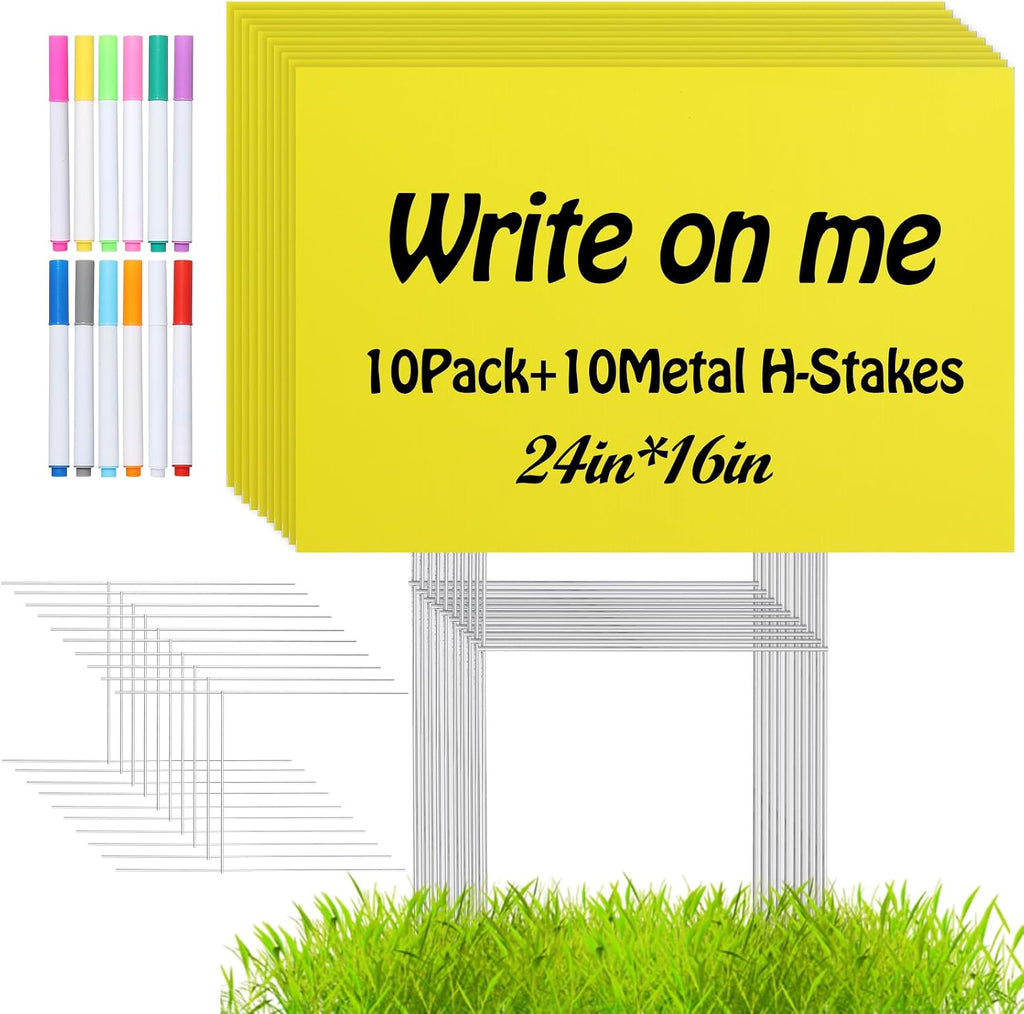 24x16 inch waterproof corrugated plastic yard signs with, main product view