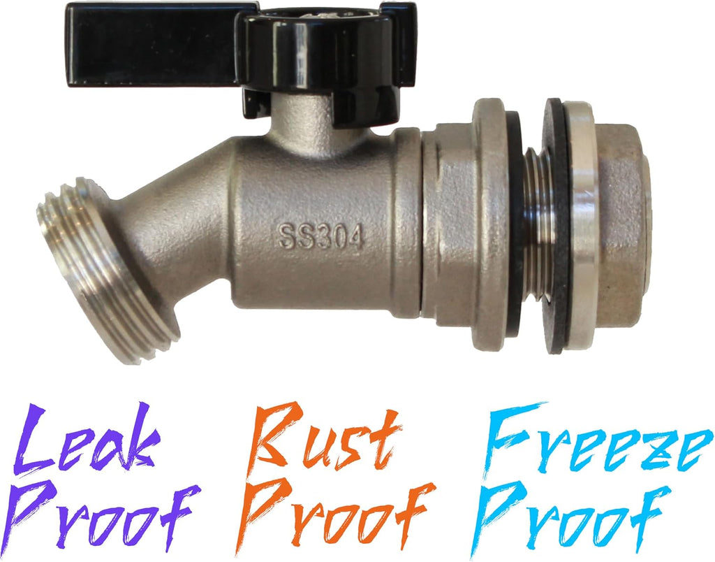 RBS006 Stainless Steel Rain Barrel Spigot (Quarter Turn Ball Valve)