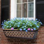 hehimhis 24 Inch 2 Pack Railing Planter Box with Adjustable Bracket,Window Planter Boxes Outdoor for Porch,Balcony Planters Railing Hanging,Fence,Patio Hanging Planters for Garden