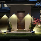 TECKNET Spot Lights Outdoor with 59 LED, 4 Pack Solar Lights Outdoor Waterproof IP65, Auto On/Off Solar Spot Lights, 3 Lighting Modes Solar Powered Garden, 2-in-1 Solars Landscape Light (Warm White)