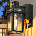 yisuro porch lights with gfci outlet, dusk to, main product view