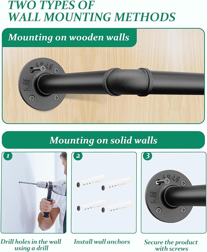 Plant Haning Rod, Hanging Planters for Indoor Plants with 3 Chains, Wall Plant Hanging Bar for Window Celling, 38.2 Inch, Metal Black, Pots Not Included