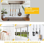8 Pack 12 Inch Large S Hooks for Hanging Plants,Black Extra Matel Heavy Duty Hook for Hang Brsket,Bird House and Clothes