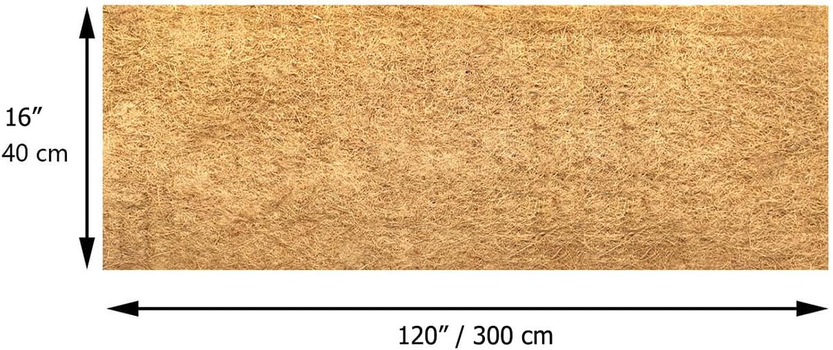 SUNYAY 16x120 inch Natural Coconut Coir Liner Sheets Coco Fiber Roll Coco Mat for Planter Flower Basket Liner Garden Decoration Animal Pet Pad