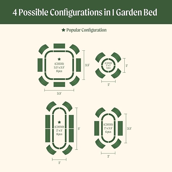 Vego garden 26" Extra Tall Raised Garden Bed Kits, 4 in 1 Modular Raised Planter Box for Vegetables Flowers Fruits Oval Metal Raised Garden-Modern Gray