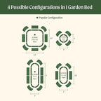 Vego garden 26" Extra Tall Raised Garden Bed Kits, 4 in 1 Modular Raised Planter Box for Vegetables Flowers Fruits Oval Metal Raised Garden Pearl White
