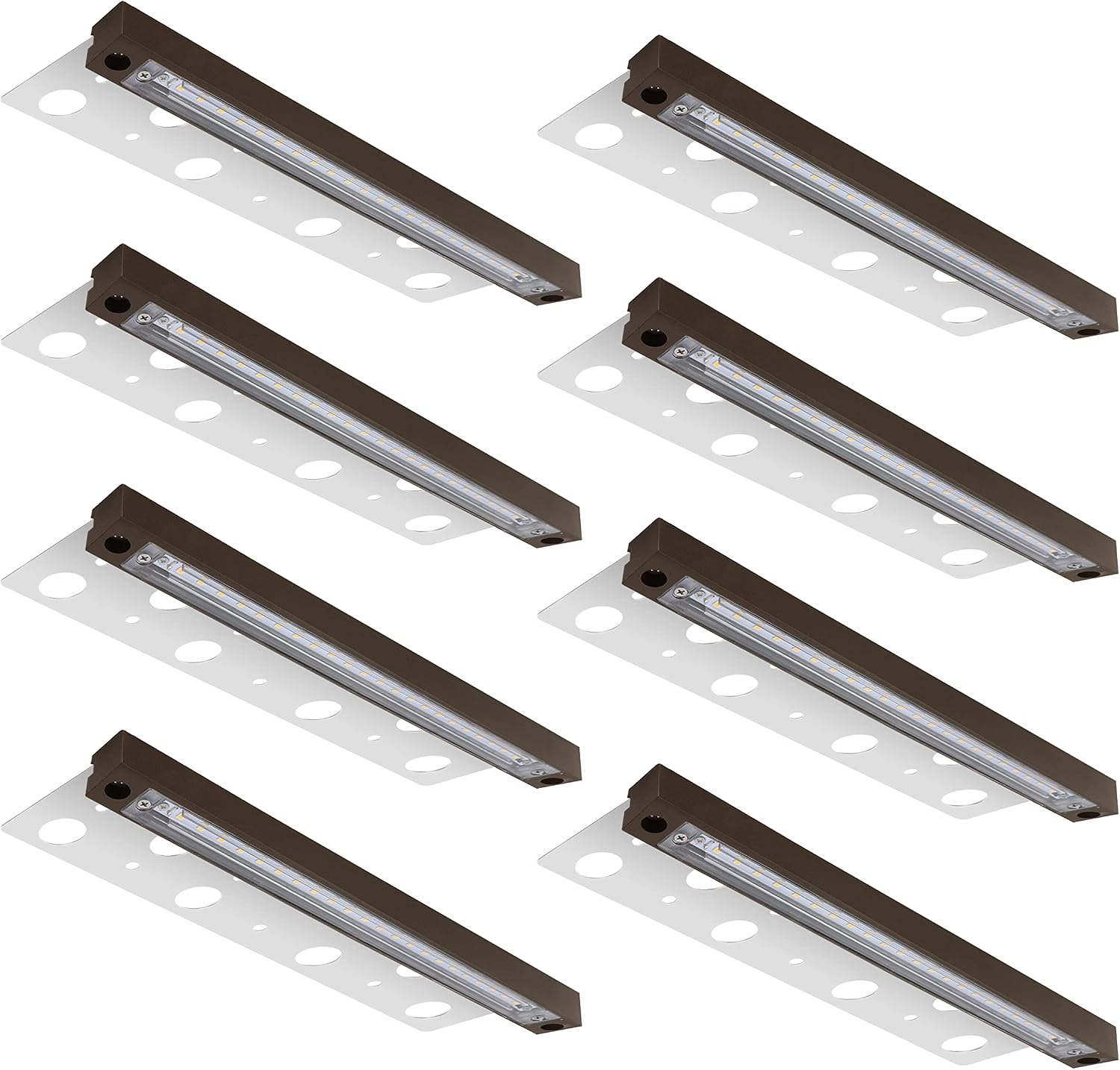12 Inch LED Hardscape Lighting, Low Voltage Paver Wall Step Lights, 22pcs LED Chips for Even Light Distribution, 2700K Warm White, 12V AC/DC (8-Pack)