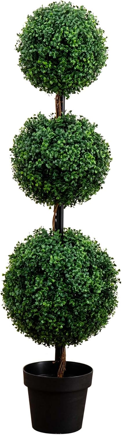 nearly natural 4 ft artificial triple ball boxwood, main product view