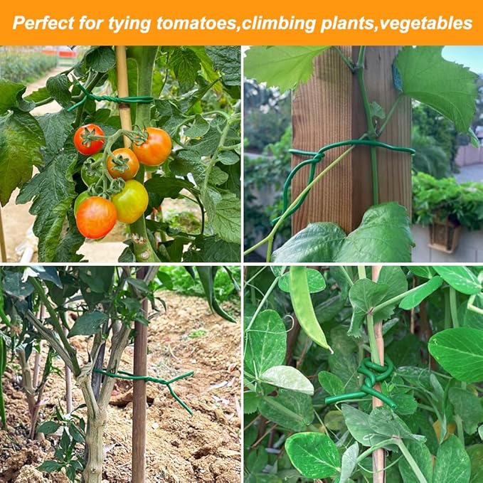 Tenn Well Garden Wire, 52 Feet 3.5mm Soft Garden Plant Ties for Climbing Plants, Tomatoes, Climbing Roses, Indoor & Outdoor Plants (2PCS X 26 Feet, Green)