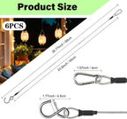 6pcs 23.6in Hanging Chain Cable with Carabiner &S Hook,88lb Load | Tool-Free Installation,for Planters, Lanterns, Outdoor Yard Christmas Decorations