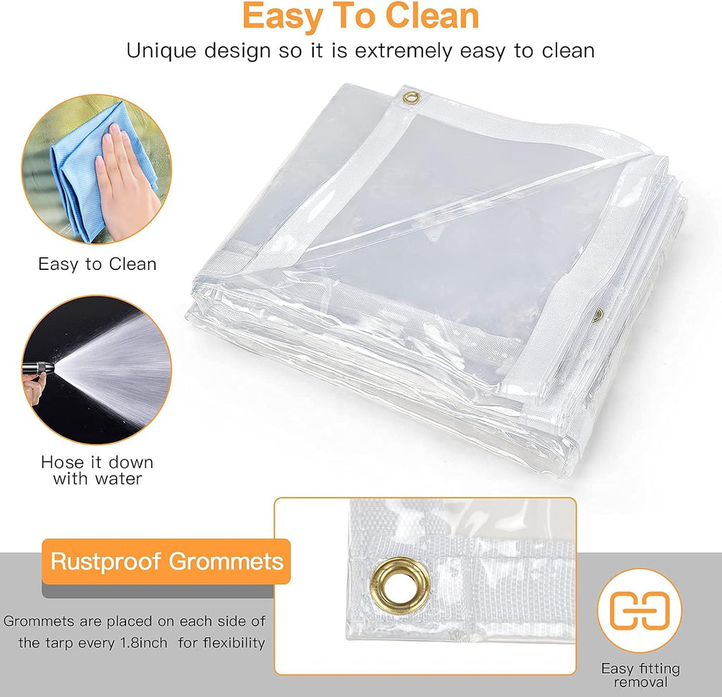 20ft outdoor clear tarp curtain waterproof wind-proof 24 showing dimensions