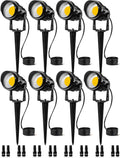 SUNVIE Low Voltage Landscape Lights Landscape Lighting with Connector 8Pack | Waterproof LED Landscape Lights Low Voltage Warm White 900LM Wall Tree Flag Outdoor Spotlights (Require Transformer))