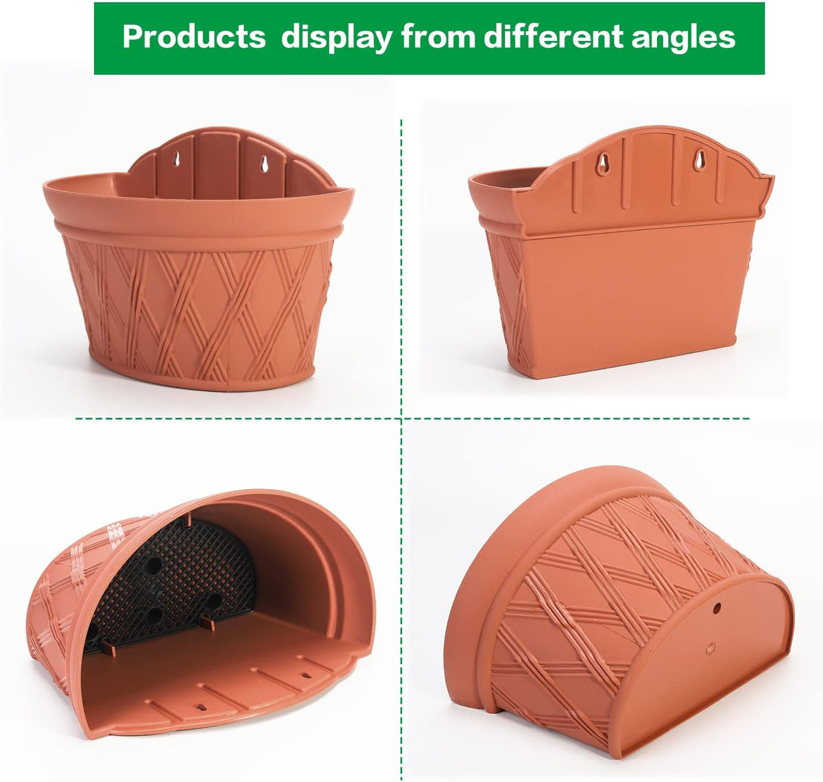 sungmor wall hanging planters,11.5 inch hanging flower pots, side view