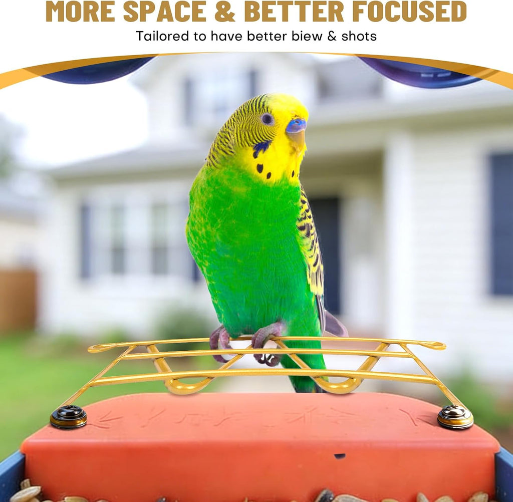 Perch Extender for Bird Buddy, Gold Metal Accessories for Bird Buddy, Custom-Fit Extended Perch with Screws and Washers, Durable Weather-Resistant Add-On for Bird Watching