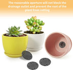 Bivethoi Plant Pot Mesh Hole Cover, 1.8" / 45mm, Black, 100pcs | Bonsai Drainage Mesh Insert, Round Mesh Screen, Prevents Soil Loss, Bottom Grid Mat