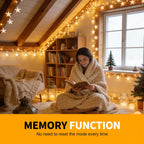 100 LED Fairy Lights 33 ft LED Twinkle Lights 8 Modes Plug-in with Memory Function Green Christmas String Light for Bedroom Xmas Tree Wreath Patio Party Spring Outdoor Decor
