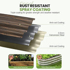 G GOOD GAIN Round Raised Garden Bed - 2x2x1.4ft Galvanized Steel Planter Boxes Outdoor with Rubber Edge Trim | Metal Raised Beds for Gardening Vegetables Flowers Fruits Herbs (Wood Grain)