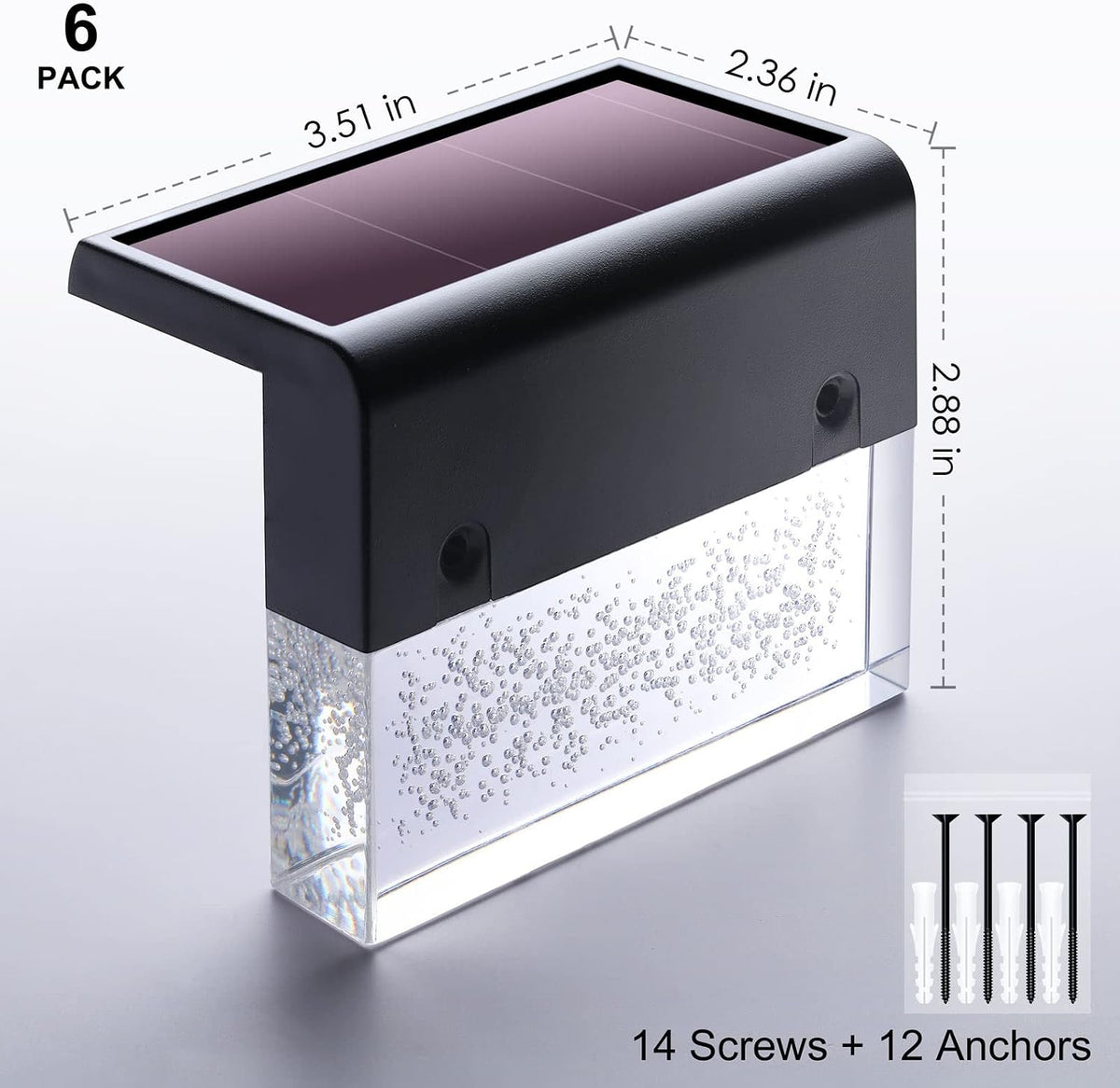 denicmic solar deck lights led waterproof solar step, package contents
