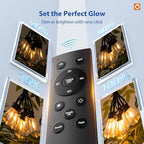 addlon 50FT LED Outdoor String Lights with Remote Waterproof Patio Lights with 16 Shatterproof ST38 Replaceable Bulbs(1 Spare), Dimmable Outside Hanging Light Connectable for Porch, Backyard