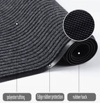 SRDDQLC Commercial Grade Runner Rug Brush Step Entrance Mat 3' x 10' Dual Ribbed Doormat with Waterproof Rubber Backing Home Office Hotel Corridor Indoor Outdoor Runner Rug Grey