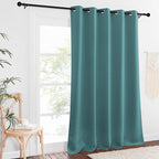 NICETOWN Sliding Door Window Treatment Blackout Patio Door Curtain Panels, Privacy Thermal Drapes for Bedroom Living Room Department with Grommet Top (Sea Teal, W66 x L110)
