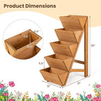 Giantex 5-Tier Wooden Vertical Raised Garden Bed Set of 2, Freestanding Plant Stand with Legs for Herbs Vegetables Fruits, Indoor Outdoor Tiered Wood Planter Box Flower Rack for Patio, Balcony & Yard