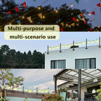 4 Pack String Light Poles,Hanging Light Poles for Outdoor String Lights, Metal Suspension String Light Poles with Carabiner,Hanging Light Poles for Deck Fence Garden Backyard Wall Bistro