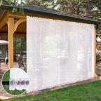 SpaceDresser Waterproof Outdoor Sheer Curtains for Patio - 2 Panels Rod Pocket Indoor Voile Sheer Curtain for Living Room,100W x 120L inch, White
