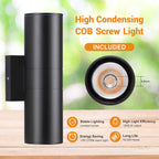 DAKAFUL Outdoor Wall Lights 8 Packs, Integrated LED Cylinder Up Down 12W 2700K Modern Aluminum Light, Waterproof Exterior Light for Porch Patio Door