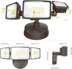 Onforu 2 Pack 75W Flood Lights Outdoor, 7000LM LED Floodlights Switch Controlled, IP65 Waterproof Exterior Lighting Fixture with 3 Adjustable Heads, 6500K Security Light for Eave Garage Yard