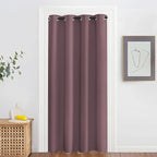 NICETOWN Blackout Doorway Curtain Drape 78 inch Long - Grommet Noise Reducing Thermal Insulated Solid Modern Window Treatments for Bedroom Closet (1 Panel, 52 x 78 Inch, Dry Rose)