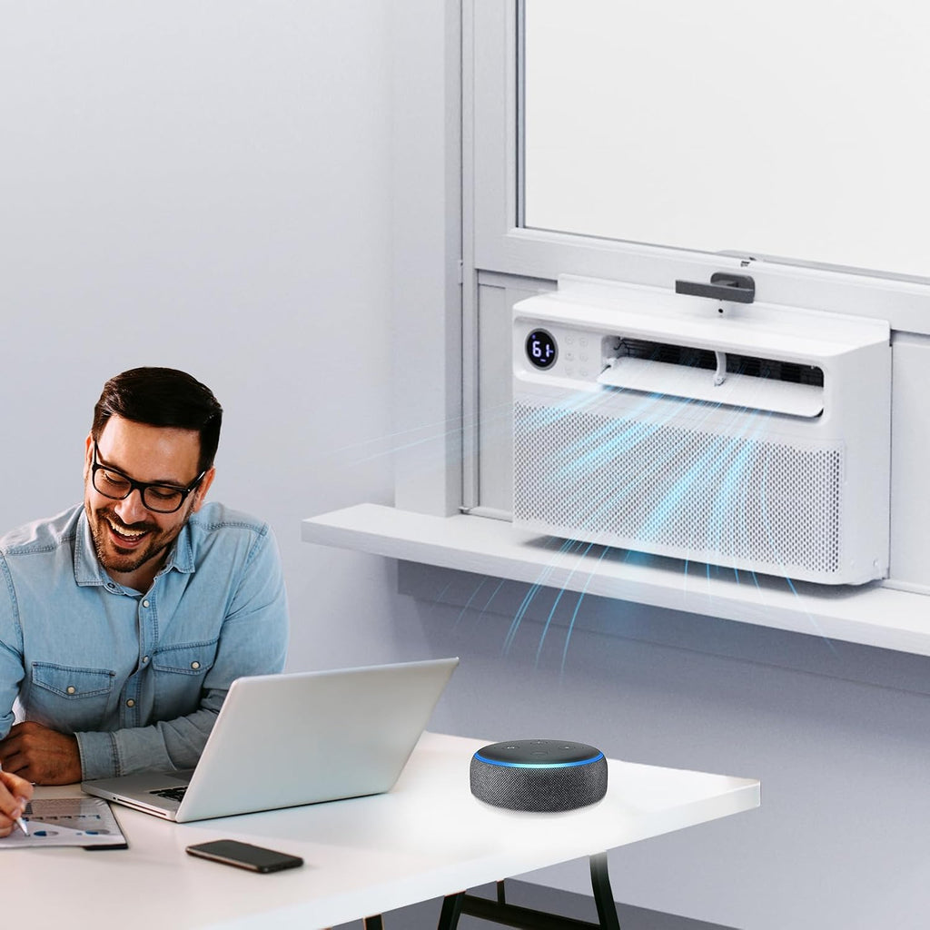 rovsun 10000 btu inverter window air conditioner, 115v on a desk or shelf