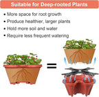 GameXcel Vertical Planter 6 Tier Stackable Planters Garden Planters Strawberry Herb Flower and Vegetable Planter Indoor Outdoor Gardening Pots with Removable Wheels and Tools