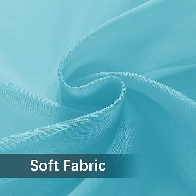 SpaceDresser Waterproof Outdoor Sheer Curtains for Patio - 2 Panels Rod Pocket Indoor Voile Sheer Curtain for Living Room,100W x 96L inch, Aqua