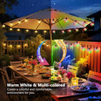 Outdoor String Lights, 25ft 20 LED Bulbs Hanging Patio Lights Dimmable with Timer & Remote, Globe Bulb Shatterproof & Waterproof for Outdoor Indoor Backyard Balcony Decor - Warm White & Multi
