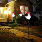 Afirst Decorative Solar Lights Outdoor Solar Rooster Stake Lights Hand Blown Glass Decorative Garden Pathway Lights Outdoor Waterproof Glass Stakes