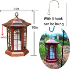 Solar Outdoor Waterproof Hanging Lantern, Yard Decorative Solar Lights PVC Upgrade 3 LED Flickering Flameless Candle Decorative Lights for Garden(Garden Candle)