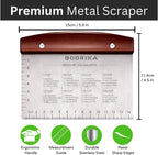Dough Scraper & Bench Scraper Kitchen – Stainless Steel Sourdough Tools – Dough Cutter for Sourdough Bread, Pizza, and Flat Top Griddles – Chef Approved (Dark)