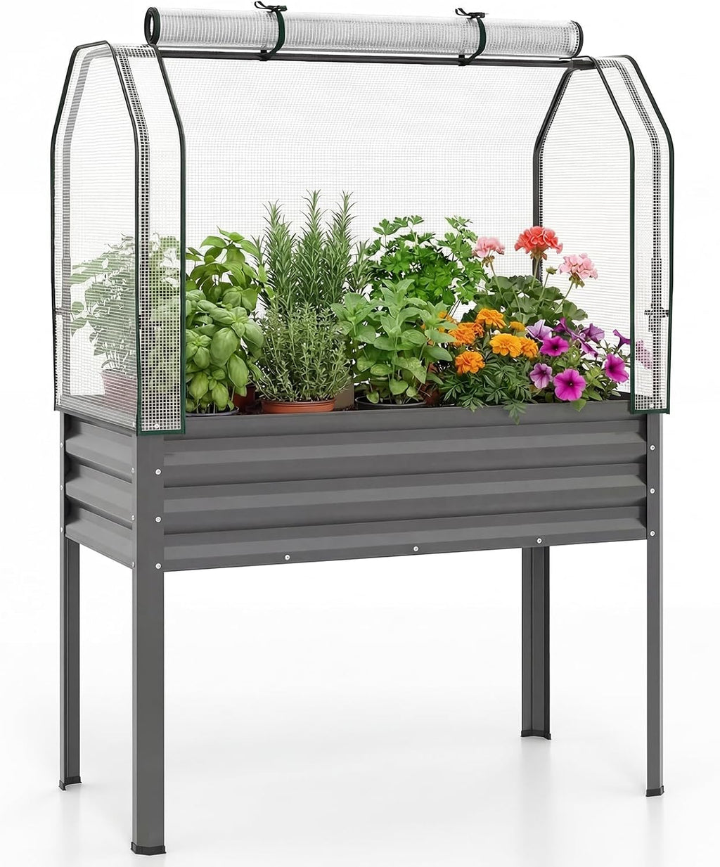 giantex raised garden bed with legs & greenhouse, main product view