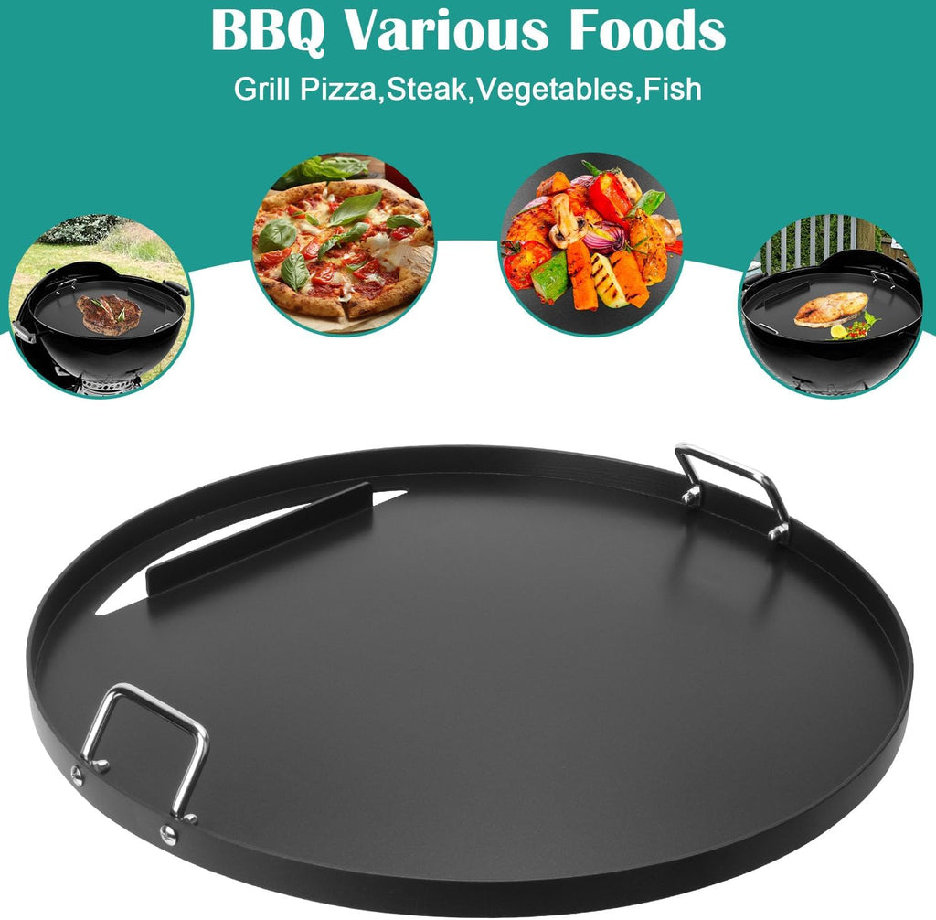 Full Size Griddle Inserts for Weber 22" Charcoal Grills, Flat Top Griddle for Weber 22" Original Kettle, Master-Touch and Performer Deluxe Charcoal Grill, Compatible Other 22 inch Round Grills