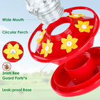 Fchstaer Plastic Hummingbird Feeders for Outdoors Hanging, 2 Pack 10 OZ Clear Humming Bird Feeder with 6 Feeding Ports and Perch, Built-in Ant Moat, Gifts for Women Garden Decor