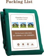 SCOCANOPY Forest Green Ripstop Replacement Top Fit for Lowe's Allen Roth 10X12 Gazebo Model #GF-12S004B-1/ GF-12S004BTO