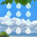 Water Droplets Bird Scare Discs Wind Spinners Outdoor, Highly Reflective Metal Double-Sided Bird Reflectors Extra Sparkly Garden Decor, Bird Deterrents for Outside Patio Porch, Unique Gardening Gifts