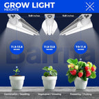 Barrina Plant Grow Lights, 4FT 5000K Full Spectrum Daylight White, 6 Packs | 252W(6 x 42W, 1400W Equivalent), T8 LED Grow Light Strips, Growing Lamp Fixture, Plant Lights for Indoor Plants, Greenhouse
